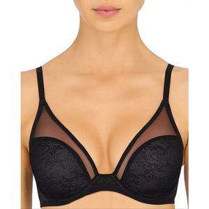 Natori NWT Escape Spacer Sheer Mesh Lace Contour Underwire Bra Black 32G